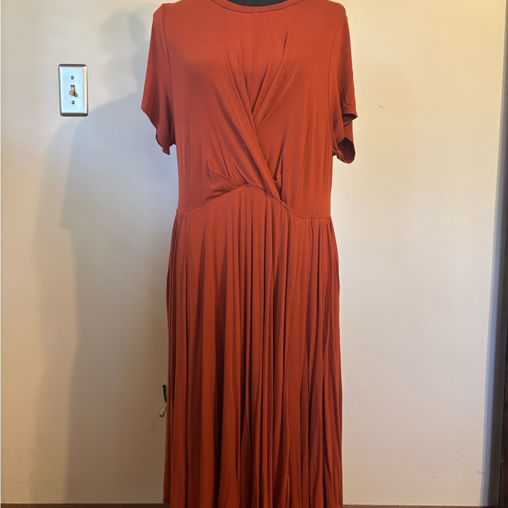 Torrid Rust Orange Midi Dress